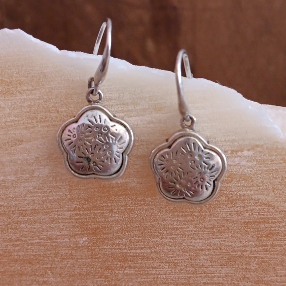Silver Tone French Wire Dangle Earrings - Picture 1 of 7